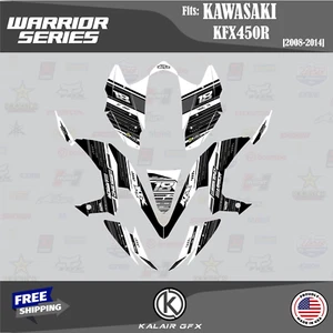 Graphics Kit for KAWASAKI KFX450R (2008-2014) Warrior Series - White-16 Mil - Picture 1 of 6