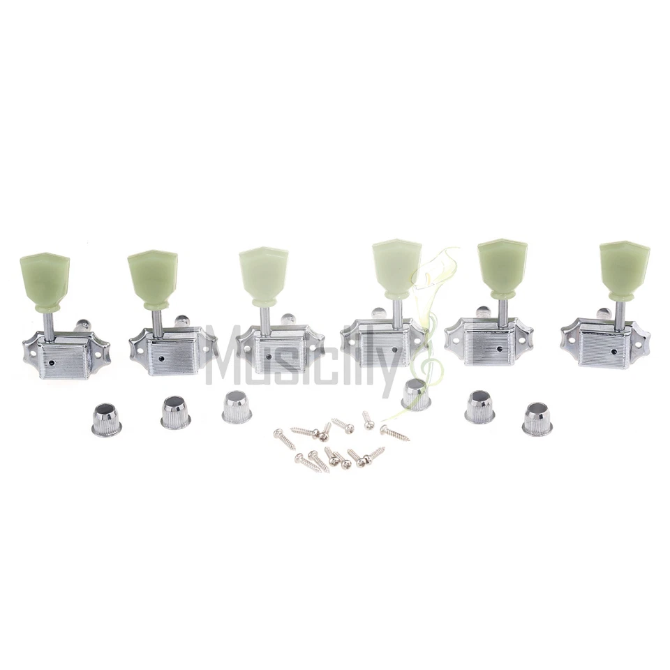 Musiclily Pro Chrome 3L3R Machine Heads Tuning Pegs Tuner For LP Epiphone Guitar - Image 1 of 4