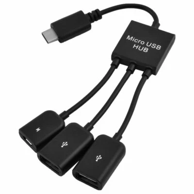 3 in1 Male to Female Micro USB 2.0 Power Charging Host OTG Hub Cable Adapter - Image 1 of 4