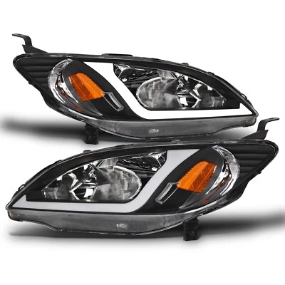 Topline For 2004-2005 Civic Sedan/Coupe LED Strip Headlights Signal Amber Black Foto 1 de 4