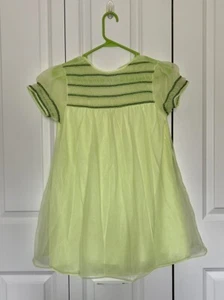 Vintage Girls Pretty Sheer Green Nylon Spring Easter Party Dress - Girl Size 3 - Picture 1 of 15