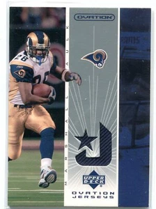 2002 UD Ovation Marshall Faulk GU JERSEY RELIC HOF ST. LOUIS RAMS - Picture 1 of 1