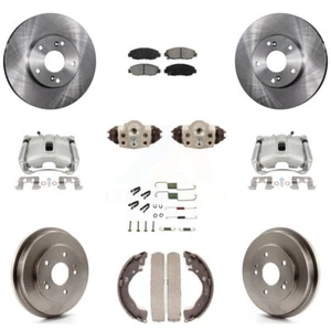 Front Rear Disc Brake Caliper Rotor Drum Semi-Metallic Pad Shoe Cylinder Kit For - Picture 1 of 10
