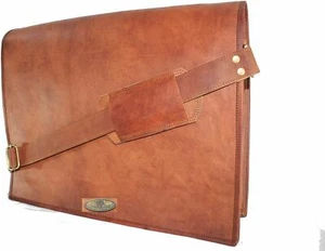 Vintage Leder Männer Aktentasche Laptop Full Flap Messenger Umhänget 100% echtes - Bild 1 von 6