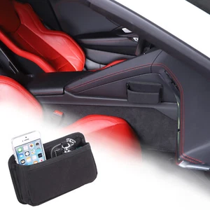 Car Center Control Right Side Storage Bag Phone Pocket For Corvette C8 2020-2024 - Picture 1 of 12