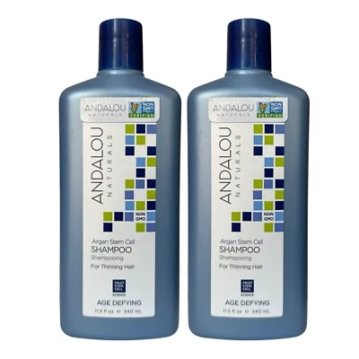 2 Pack Andalou Age Defying  Argan Stem Cell Shampoo For Thinning Hair 11.5 oz - Image 1 of 4