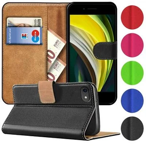 Handyhülle für iPhone 7 8 SE 2 Hülle Premium PU Leder Flip Schutzhülle Etui - Bild 1 von 12