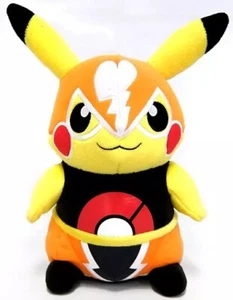 Pokemon Torneo Lotta Mascherato Pikachu Grande Peluche Bambola 27cm 10.6in Giappone - Foto 1 di 7