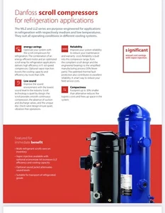 Danfoss MLZ042T1LC9 compressor scroll 208-203/1 PH R134a,R404a/R134a/R22/R507 - Picture 1 of 5
