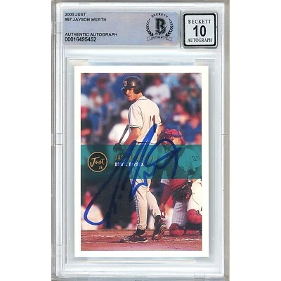 Jayson Werth Signed 2000 Just Rookie #97 BGS Auto 10 BAS Slabbed Blue Jays MLB - Image 1 of 4