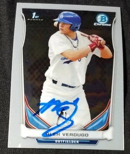 Alex Verdugo signiert 2014 1. Bowman Chrome Topps Rookie Karte RC BRAVES NY Autogramm - Bild 1 von 3