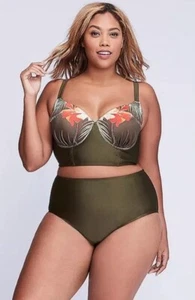 NEW LANE BRYANT CACIQUE EMBELLISHED SHIMMER BALCONETTE BRA BIKINI Sz 24/ 46DDD - Picture 1 of 3