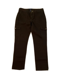 Women's Chaps Carpenter Work Pants Canvas Jeans Dark Brown Size 6 EUC - Picture 1 of 3