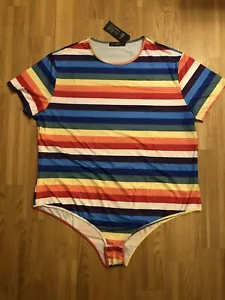 Body Overall gestreift 3XL Herren Unisex Jumpsuit Onesuit Einteiler Nachtwäsche - Bild 1 von 5