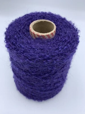 LINTON YARNS LTD 500 Gram Cone Of Luxury Mohair Loop DK Knitting Yarn. Purple Shade.