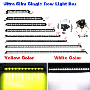 7/13/20/25/32/38/45/50inch Single Row Slim LED Work Light Bar Off road Truck Car - Picture 1 of 62