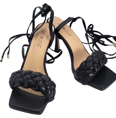 Women Knee High Sandals Lace Up Cross Strappy High Heels Sexy Pumps Shoes New - Image 1 of 4