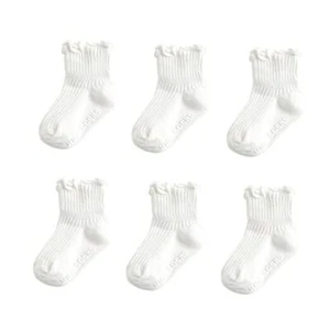 Toddler Anti Slip Non Skid Socks Baby Little Girls 5-6 Years White 6 Pairs - Picture 1 of 3