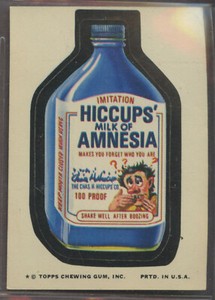 1974 Topps Wacky Packages Series #10 Hiccups' Milk of Amnesia
