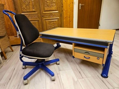 Moll Kinder- und Jugendschreibtisch Winner mit Stuhl in Top Zustand, neu bezogen - Bild 1 von 3