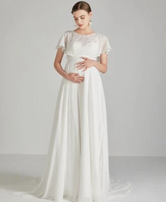 HBH Brautmoden (Umstandsbrautkleid) aus Spitze und Chiffon,Gr.34-Gr.60,Elfenbein - Bild 1 von 4