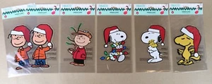 6 Peanuts Window Gel Clings Multicolored Both Sides 8" Holiday Charlie Brown - Picture 1 of 7