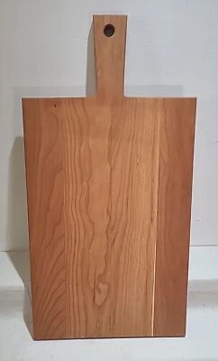 Handmade Cherry Wood Solid Charcuterie Cutting Board  Handled 23" X 12" - Image 1 of 4