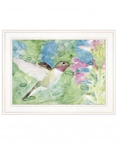 Hummingbird 1 White Framed Print Wall Art - Picture 1 of 1