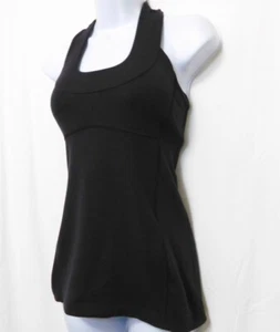 Lululemon Scoop Neck Luon Light Tank Top 4 Black Mesh Racerback - Picture 1 of 8