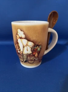 Trisa Chef On Bicycle Coffee Tea Cup Mug With Spoon - Picture 1 of 6