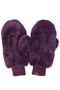 C.C Exclusive Soft Faux Fur Mittens with Shepherd Lining Convertible Gloves - Picture 1 of 33
