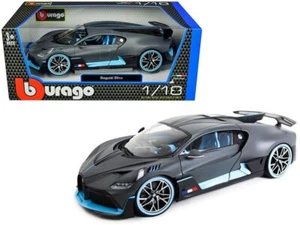 Coche modelo diecast Bugatti Divo gris mate con acentos azules 1/18 de Bburago - Imagen 1 de 1