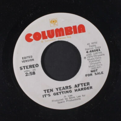 TEN YEARS AFTER: it's getting harder / mono Columbia 7" Single 45 RPM - Image 1 of 2