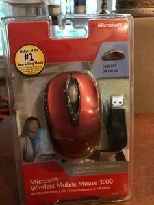 Genuine Sealed OEM Microsoft Wireless Mobile Mouse 3000 (PC|Mac . USB) 4 Buttons - Picture 1 of 4