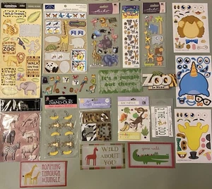 Lot of Animal Jungle Zoo Stickers & Rub-ons! K & Company, Sticko, Provo, Etc - Picture 1 of 7