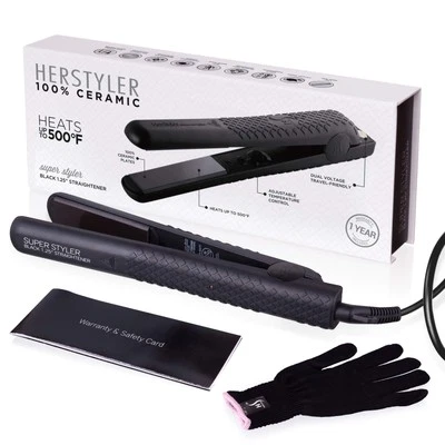 Herstyler Superstyler Onyx Ceramic Flat Iron, Ceramic Hair Straightener With - Image 1 of 4