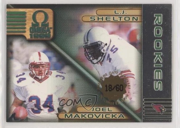 1999 Pacific Omega Premiere Date /60 Joel Makovicka LJ Shelton #8 Rookie RC - Image 1 of 2