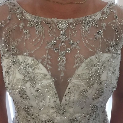 Mori Lee Madeline Gardner #5567 Beaded A-Line Wedding Dress Gown Ivory  Size 16 - Image 1 of 4