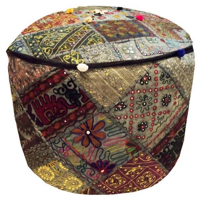 24" BANJARA OTTOMAN STOOL FURNITURE BENCH POUF POUFFE PILLOW COVER GIFT FOR HER - Image 1 of 4