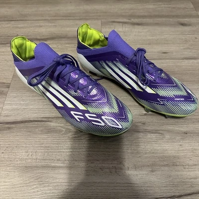 Adidas F50 Purple Soccer Cleats Football Size US 9.5 UK 9 NEW - Image 1 of 4