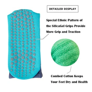 5 pares de calcetines antideslizantes de yoga con empuñaduras para mujeres niñas de Pilate Grip Hospit - Imagen 1 de 6