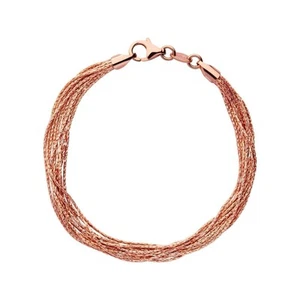 LINKS OF LONDON Essentials Rose Gold Vermeil Silk 10 Row Bracelet M NEW RRP150 - Picture 1 of 1