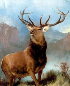 EDWIN LANDSEER - Monarch of the Glen- CANVAS ART PRINT POSTER - Reindeer 36x24" - Picture 1 of 1
