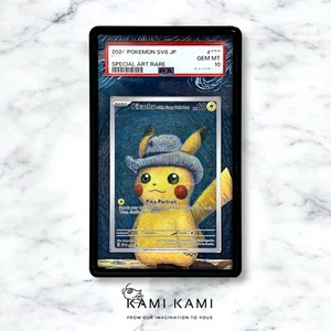 Pikachu con Sombrero de Fieltro Gris Van Gogh Pokémon Tarjeta Graduada Vitrina para PSA - Imagen 1 de 6