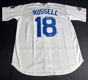 Bill Russell Signed LA Dodgers Jersey 81 WS Champs PSA 8A55157 - Foto 1 di 3
