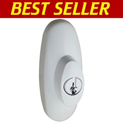 Elegante cerradura con llave blanca con herrajes para seguridad de puerta diestra Foto 1 de 2