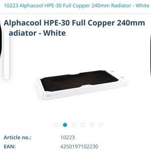 Alphacool HPE-30 Full Copper 240mm Radiator, White - Picture 1 of 10