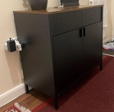 Industrial Storage Cabinet Cupboard Storage Unit Metal Adjustable Shelf Rustic - Image 1 of 4