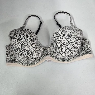 Victoria's Secret Women Bra 36D Black Animal Print Lined Demi Balconette - Image 1 of 4