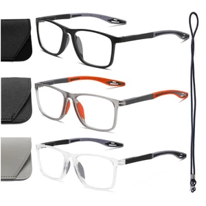 3 Pairs TR90 Sports Reading Glasses for Men and Women Ultralight Flexible Ant... - Bild 1 von 6